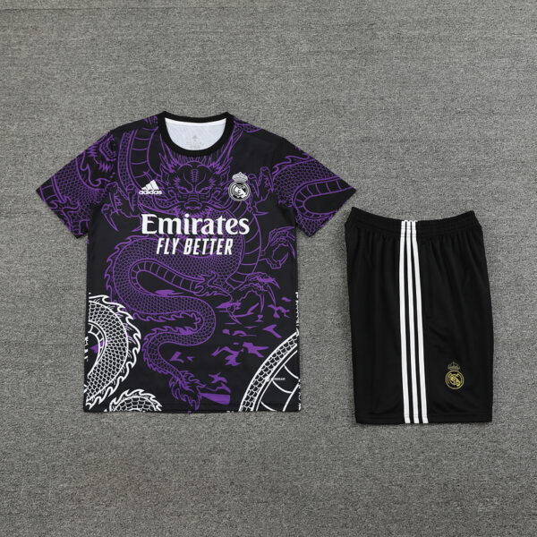 Real Madrid Purple Dragon Training Kits(Top+Shorts) Football Replicas