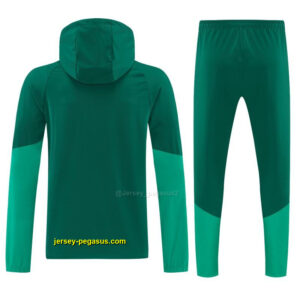 Algeria Dark Green & Light Green Full Zipper Hooded Jacket Tracksuit + Long Pant
