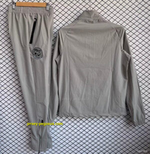 Algeria National Team Grey with Black Full zipper Jacket Tracksuit+ long pants