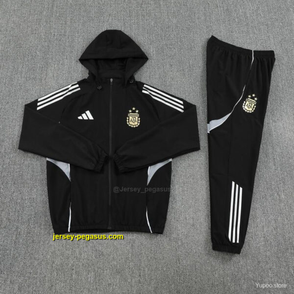 Argentina Black Full zipper Jacket Tracksuit+ long pants