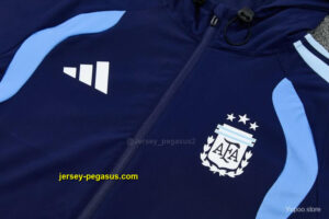 Argentina Navy Blue Full Zipper Hooded Jacket Tracksuit + Long Pants