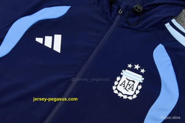 Argentina Navy Blue Full Zipper Hooded Jacket Tracksuit + Long Pants