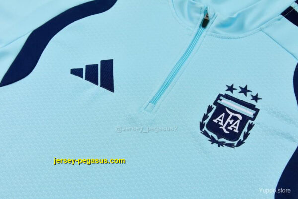 Argentina Sky Blue & Navy Blue Half Zipper Jacket Tracksuit + Long Pants