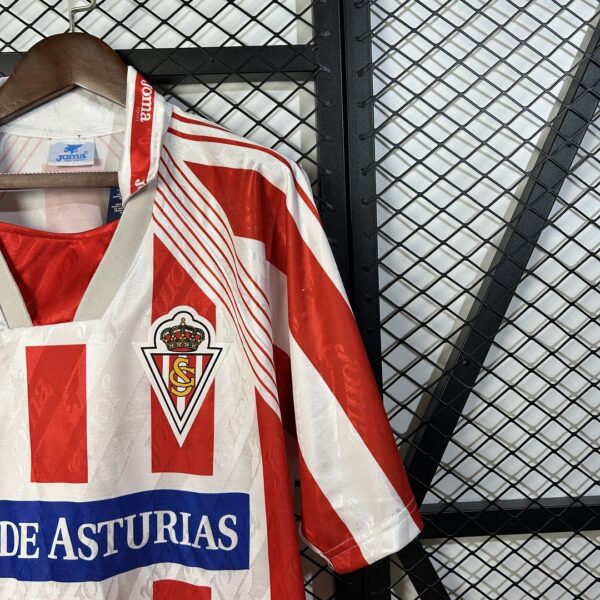 Sporting Gijon Home Retro Kit Vintage Shirt Soccer