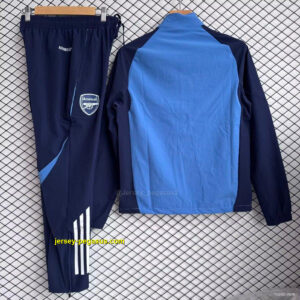 Arsenal Blue with Navy Full zipper Jacket Tracksuit+ long pants