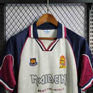 West Ham Iron Maiden Away Joint Board Retro Kit Vintage Shirt