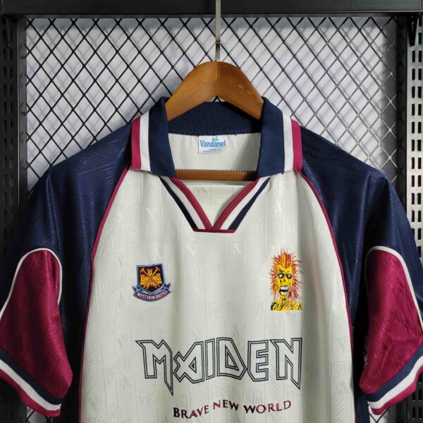 West Ham Iron Maiden Away Joint Board Retro Kit Vintage Shirt