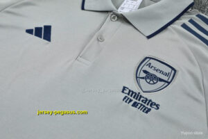 Arsenal Grey Polo Training Shirt + Long Pants Tracksuit
