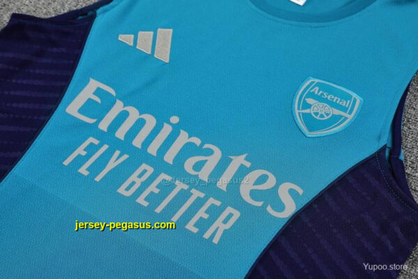Arsenal Light Blue & Navy Blue Sleeveless Training Vest + Shorts