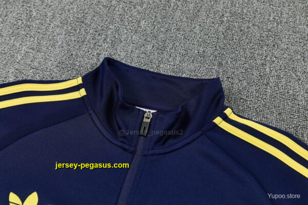 Arsenal Navy Blue & Yellow Full Zipper Jacket Tracksuit + Long Pants