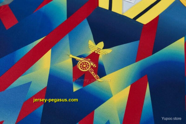 Arsenal Yellow Blue Red Geometric Multicolor Short Sleeve Tracksuit + Long Pants