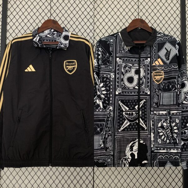 Arsenal black reversible Windbreaker