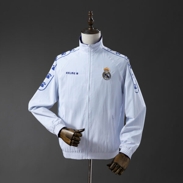 Real Madrid 2025-26 White and Purple Reversible Windbreaker