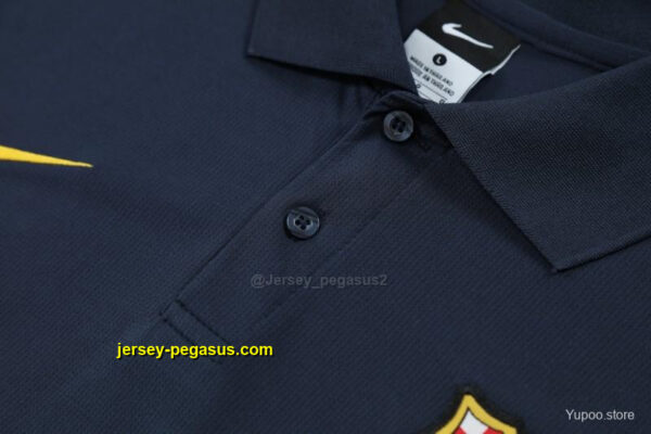 Barcelona Navy Blue Polo Training Shirt + Long Pants Tracksuit