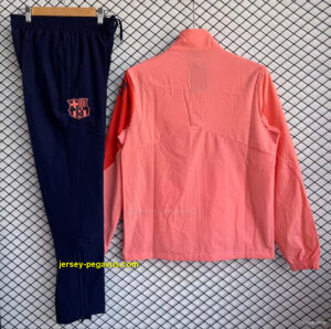 Barcelona Pink with Navy Full zipper Jacket Tracksuit+ long pants