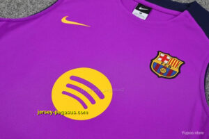 Barcelona Purple & Navy Blue Sleeveless Training Vest + Shorts