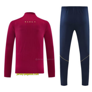 Barcelona Red & Black Half Zipper Jacket Tracksuit + Long Pants