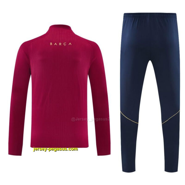 Barcelona Red & Black Half Zipper Jacket Tracksuit + Long Pants