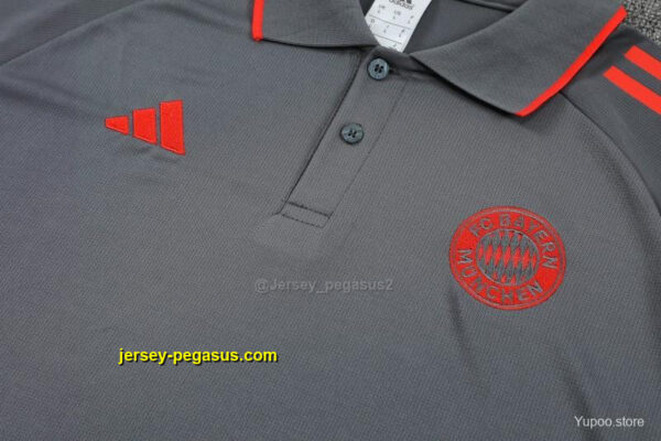 Bayern Munich Grey Polo Training Shirt + Long Pants Tracksuit