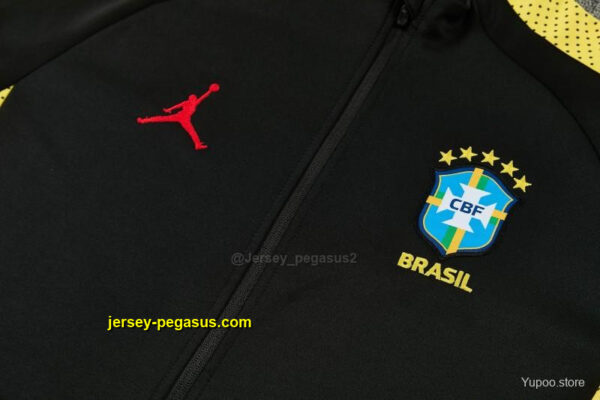 Brazil Black Full Zipper Jacket Tracksuit + Long Pants