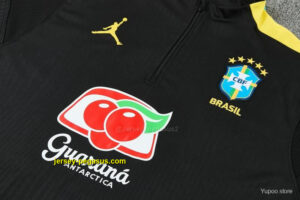 Brazil Black Half Zipper Jacket Tracksuit + Long Pants