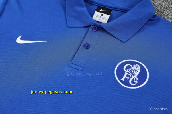 Chelsea Blue Polo Training Shirt + Black Long Pants Tracksuit