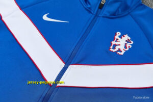 Chelsea Blue&White Full Zipper Jacket Tracksuit + Long Pants