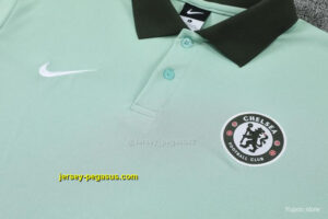 Chelsea Light Green Polo Training Shirt + Long Pants Tracksuit