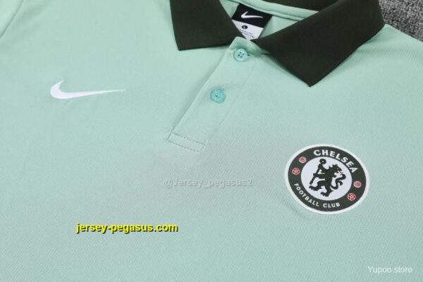 Chelsea Light Green Polo Training Shirt + Long Pants Tracksuit