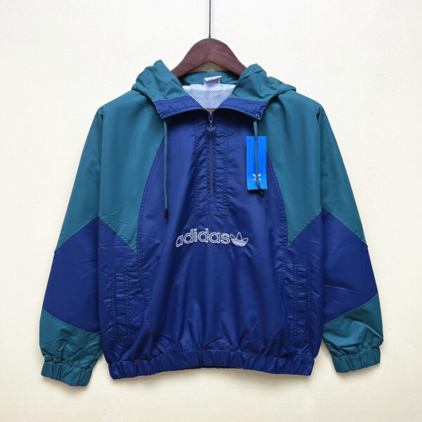 Adidas Hooded Casual Trench Coat Army Green