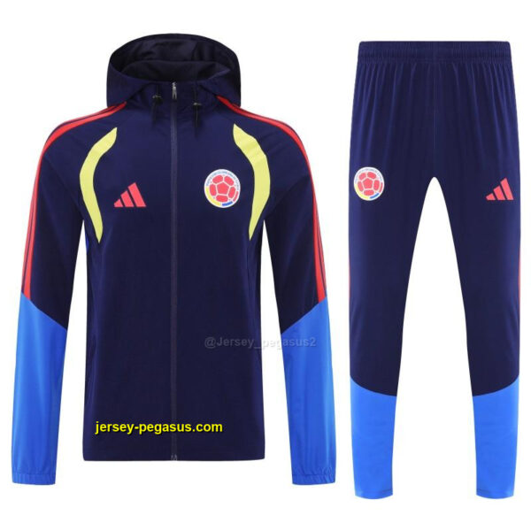 Colombia Navy Blue Full Zipper Hooded Jacket Tracksuit + Long Pants