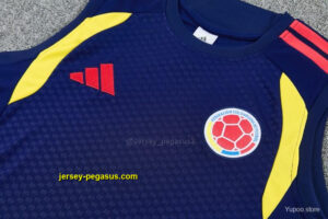 Colombia Navy Blue Sleeveless Training Vest +Shorts Set