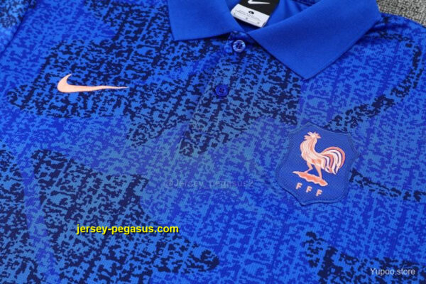 France Blue Polo Training Shirt + Long Pants Tracksuit