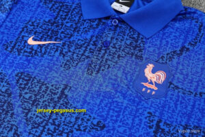 France Blue Polo Training Shirt + Long Pants Tracksuit