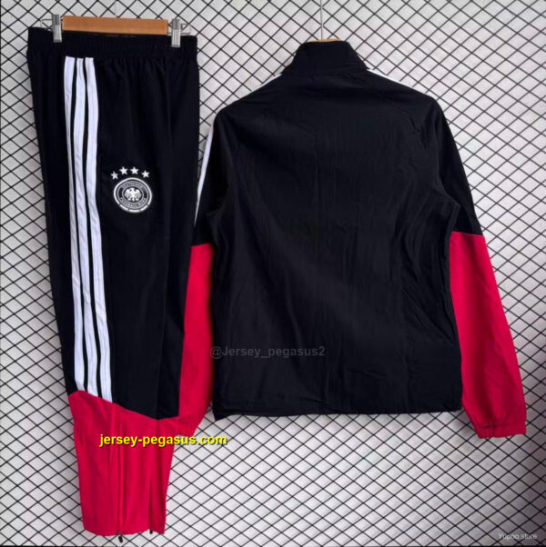 Germany Black with Red Full zipper Jacket Tracksuit+ long pants