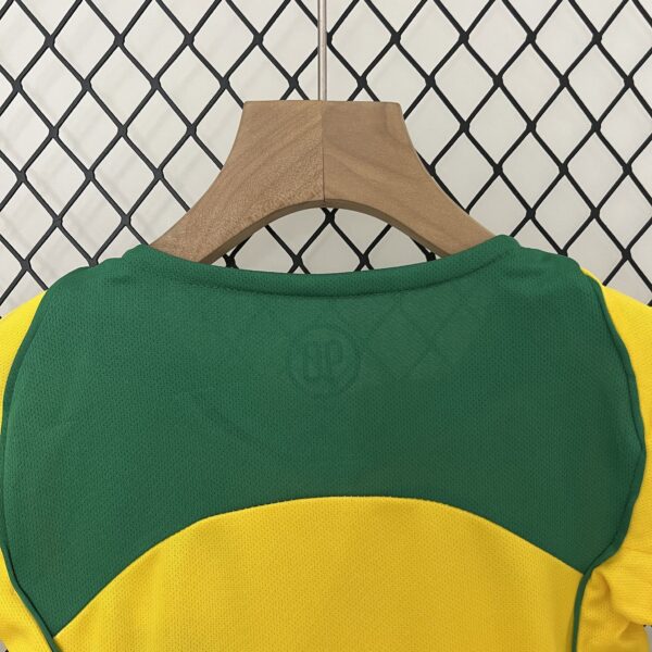 2004 Brazil Home Retro Kid Kits Youth Apparels