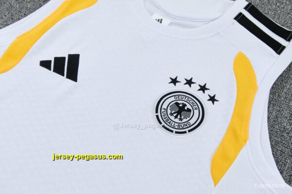 Germany White Sleeveless Training Vest +Shorts Set