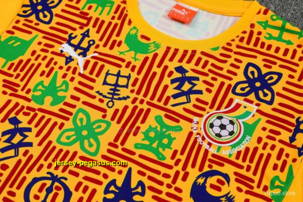 Ghana Yellow Short Sleeve+Soccer Shorts