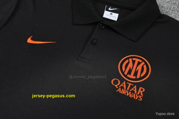 Inter Milan Black Polo Training Shirt + Long Pants Tracksuit