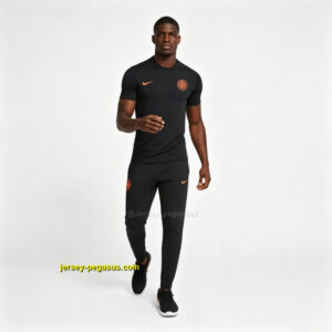 Inter Milan Black Short Sleeve Tracksuit + Long Pants