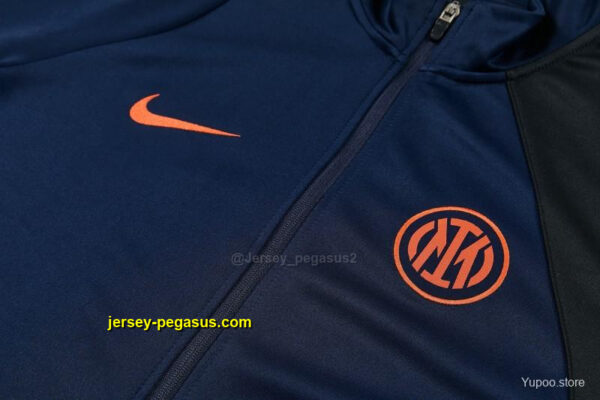Inter Milan Navy Blue & Black Full Zipper Jacket Tracksuit + Long Pants