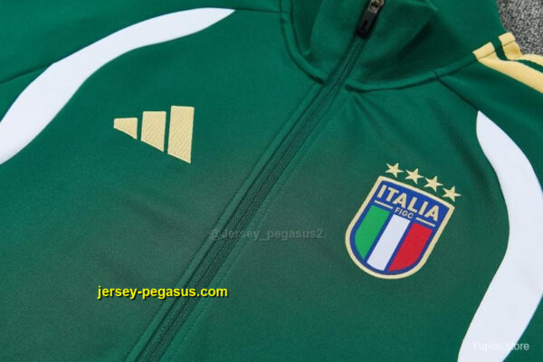 Italy Green Full Zipper Jacket Tracksuit + Long Pants