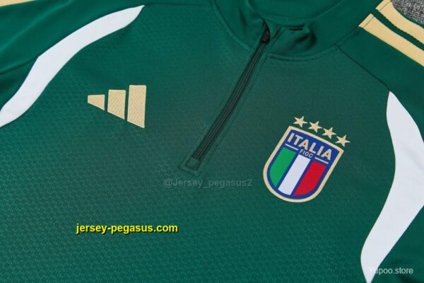 Italy Green Half Zipper Jacket Tracksuit + Long Pants