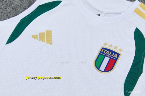 Italy White Sleeveless Training Vest +Shorts Set