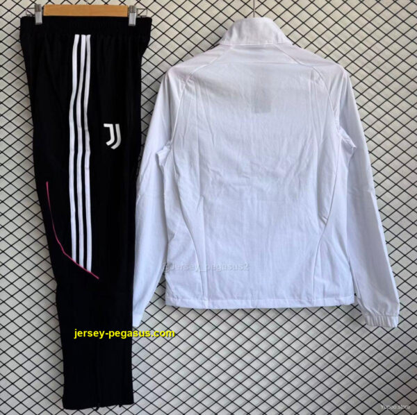 Juventus White with Black Full zipper Jacket Tracksuit+ long pants