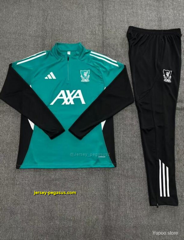 Kids Liverpool Green Half Zipper Jacket+Long Pants