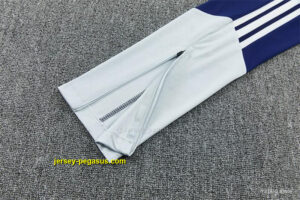 Kids Real Madrid Home White Half Zipper Jacket Tracksuit + Long Pants