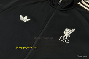 Liverpool Black & Cream Full Zipper Jacket Tracksuit + Long Pants