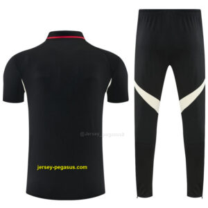 Liverpool Black Polo Training Shirt + Long Pants Tracksuit