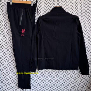 Liverpool Black with Pink Full zipper Jacket Tracksuit+ long pants